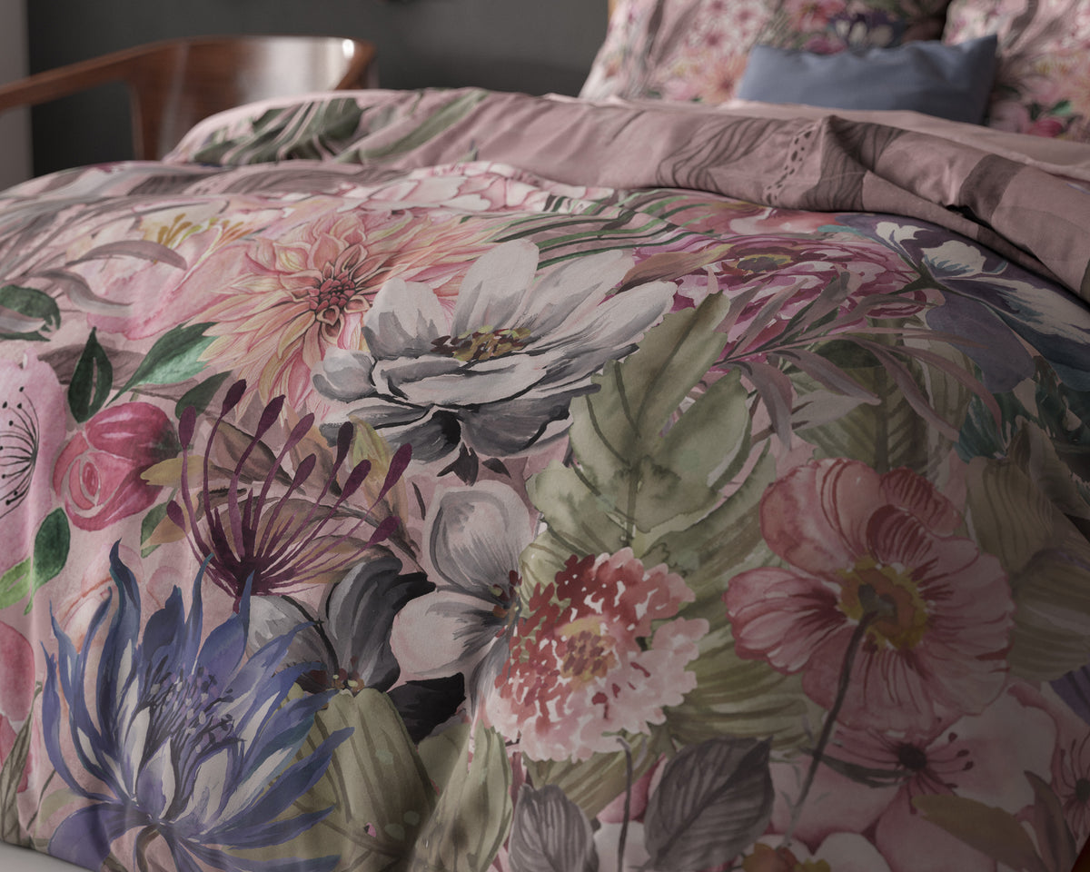 Parure de housse de couette Tess rose