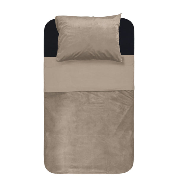 Bettwäsche-Set Velvet Piping Taupe / Grau
