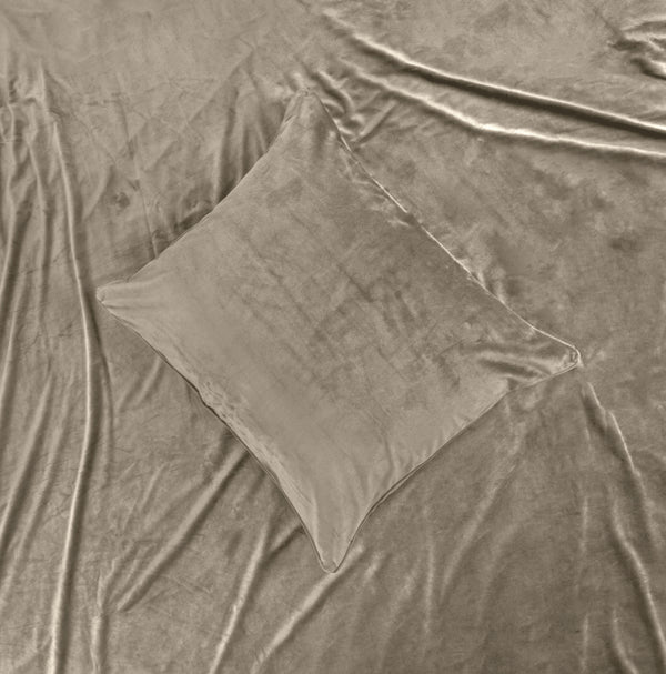 Bettwäsche-Set Velvet Piping Taupe / Grau