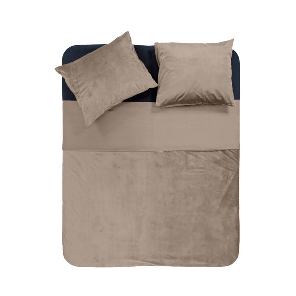 Bettwäsche-Set Velvet Piping Taupe / Grau