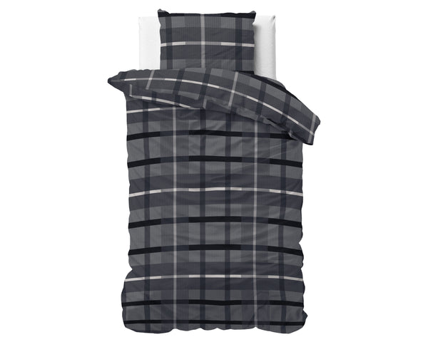VUODEVAATTEET - Vintage Check Antrasiitti Pussilakanasetti