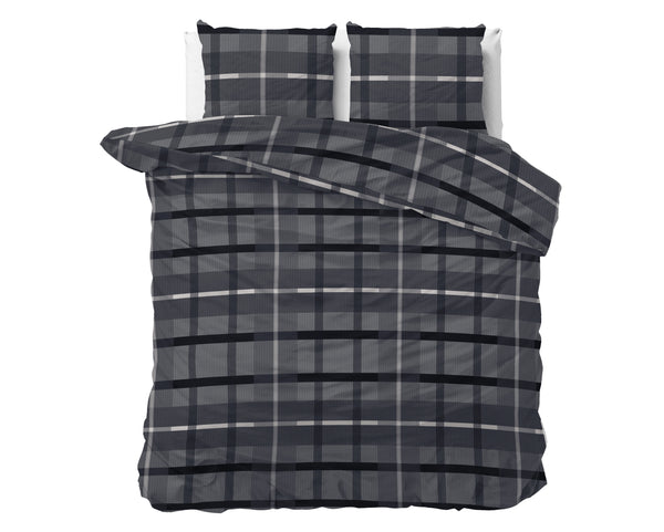 VUODEVAATTEET - Vintage Check Antrasiitti Pussilakanasetti