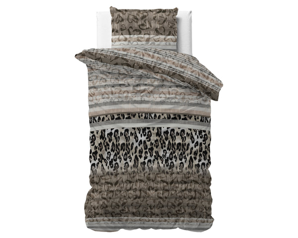 Pussilakanasetti Tiger leopard Taupe