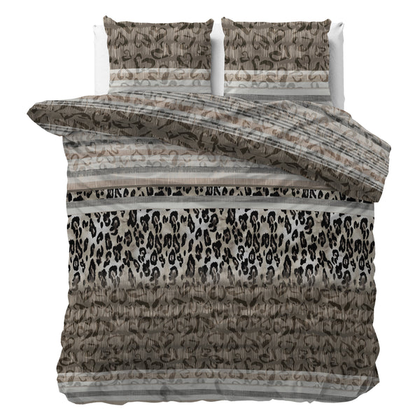 Pussilakanasetti Tiger leopard Taupe