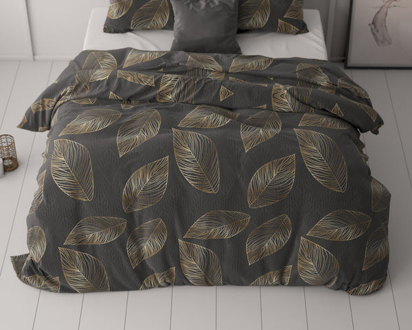Pussilakanasetti Golden leaf Antrasiitti