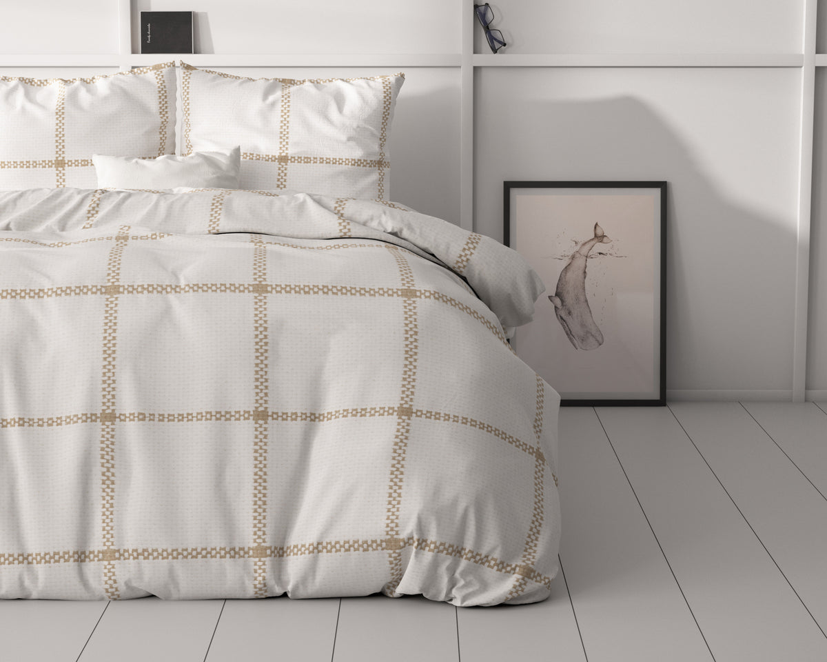 Vasco White Duvet Cover Set