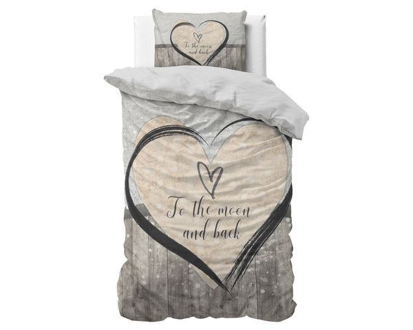 VUODEVAATTEET - Love To The Moon And Back 2 Harmaa Pussilakanasetti