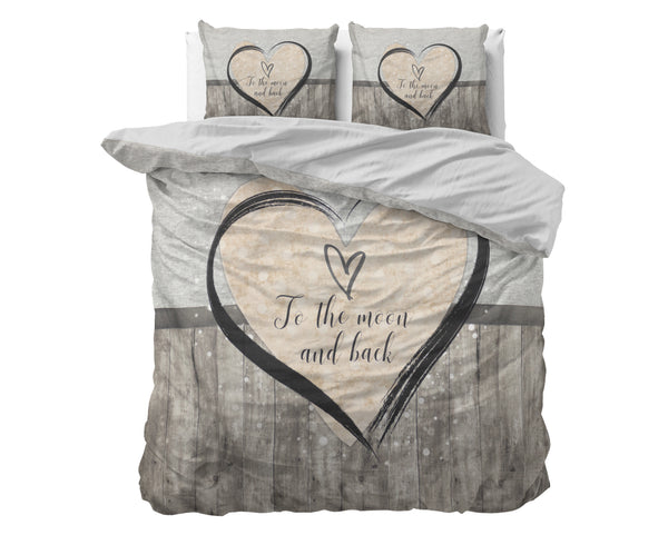 VUODEVAATTEET - Love To The Moon And Back 2 Harmaa Pussilakanasetti