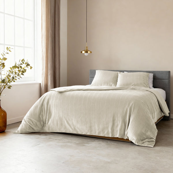 VUODEVAATTEET - Velvet Lining Beige Pussilakanasetti