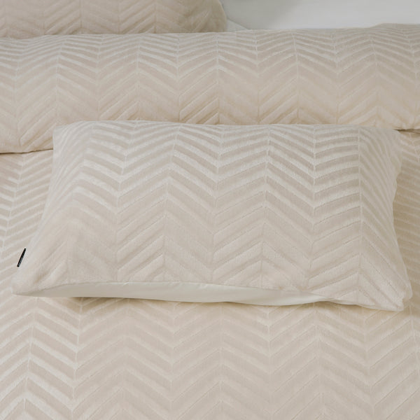 Bettwäsche-Set Chevron Teddy Creme