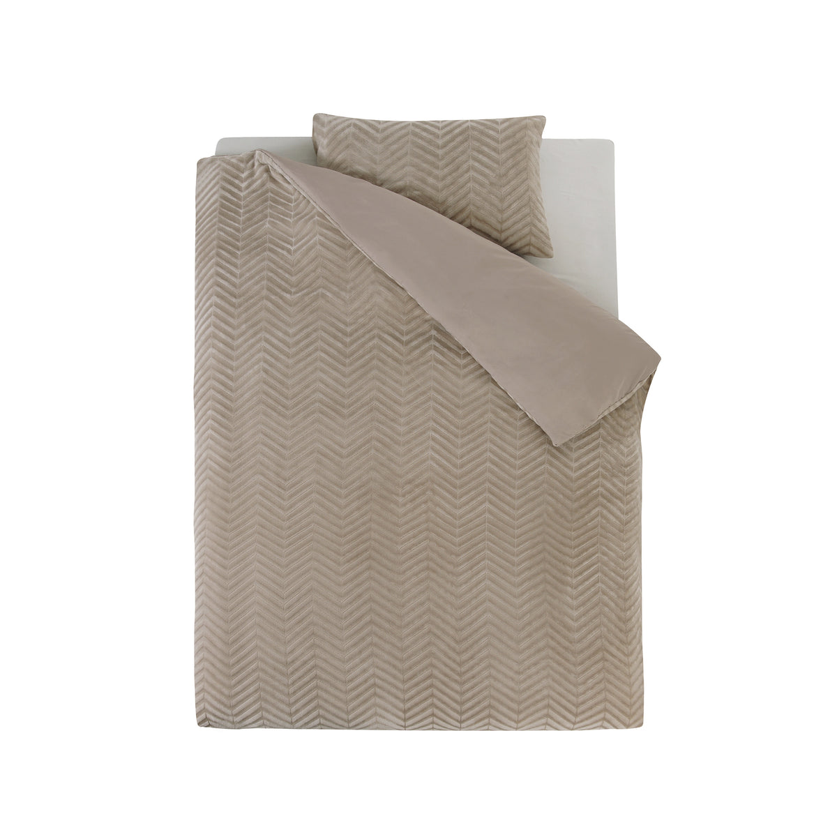 Conjunto de capa de edredão Chevron Teddy Taupe