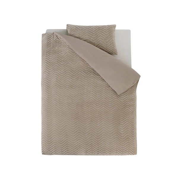 Bettwäsche-Set Chevron Teddy Taupe