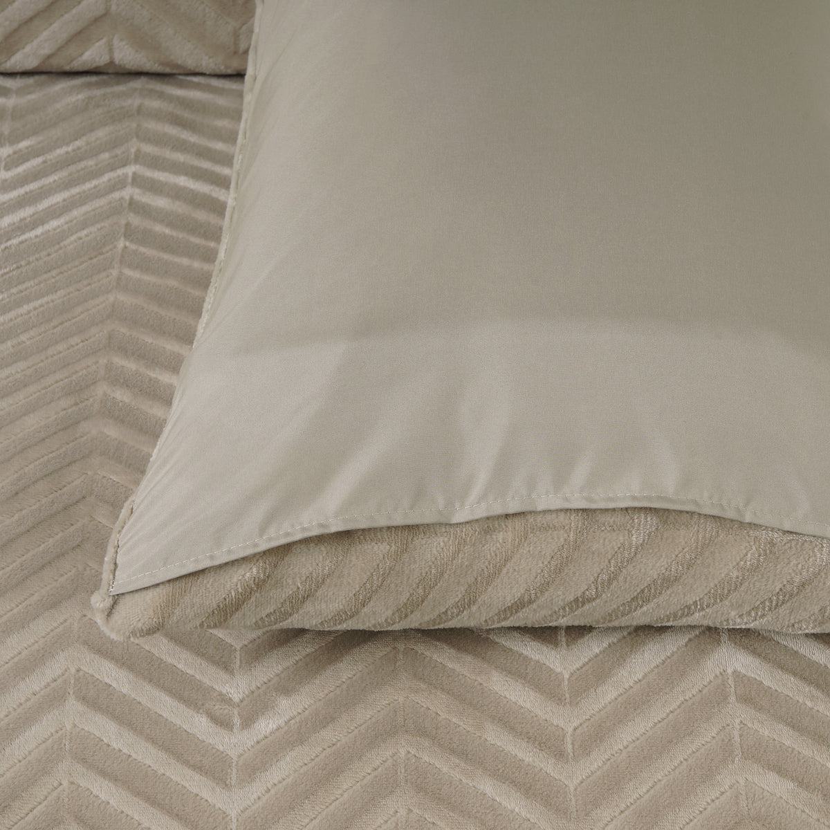 Conjunto de capa de edredão Chevron Teddy Taupe