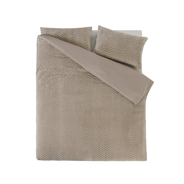 Bettwäsche-Set Chevron Teddy Taupe