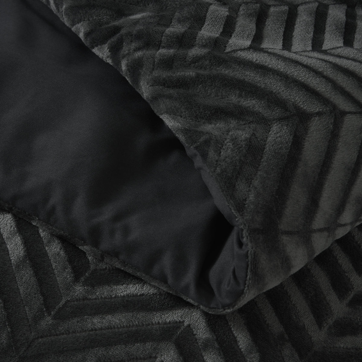 Bettwäsche-Set Chevron Teddy Anthrazit
