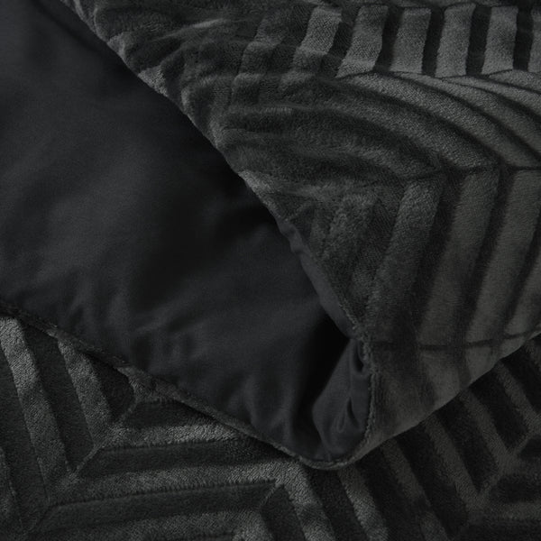 Bettwäsche-Set Chevron Teddy Anthrazit