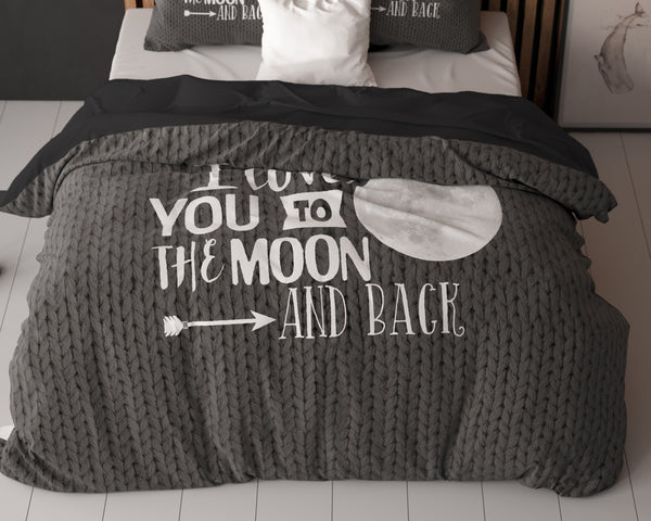 Bettwäsche-Set Moon and Back Anthrazit