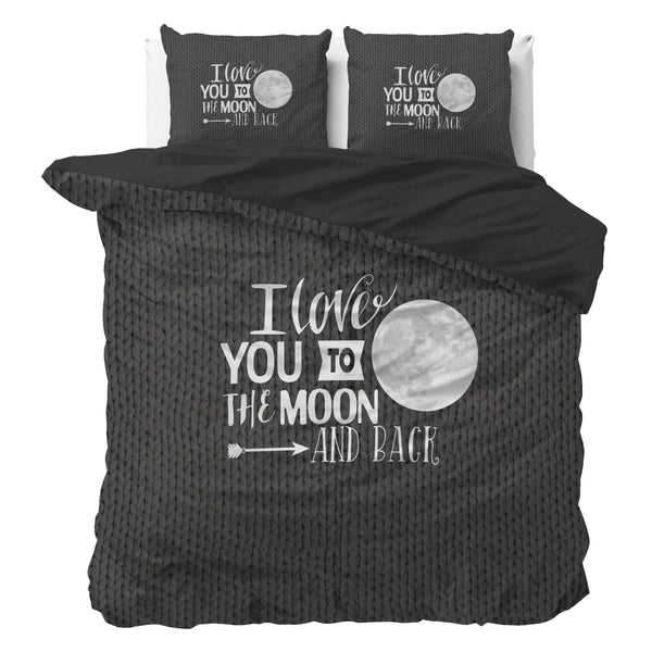 Bettwäsche-Set Moon and Back Anthrazit