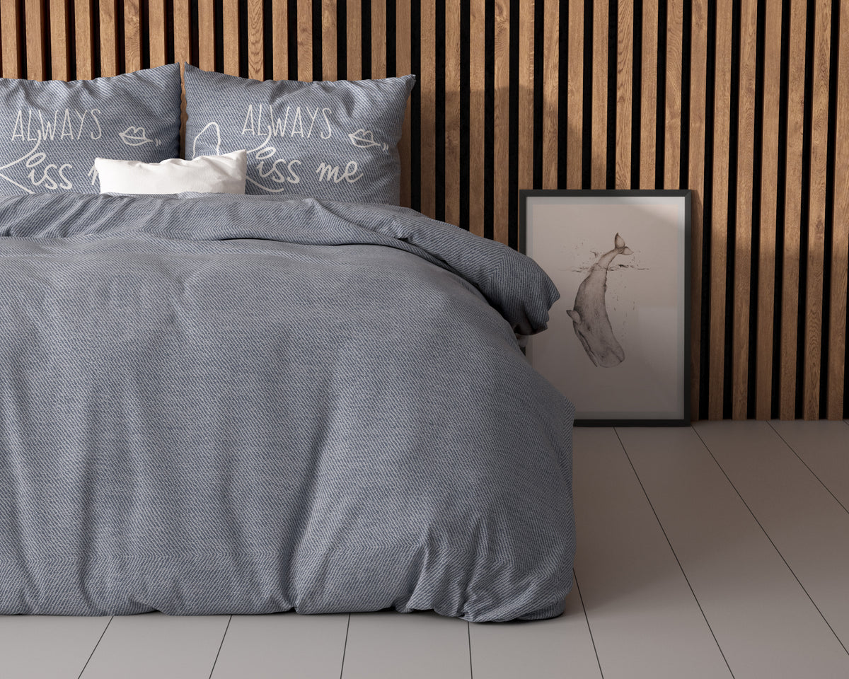 Parure de housse de couette Kiss Me bleu