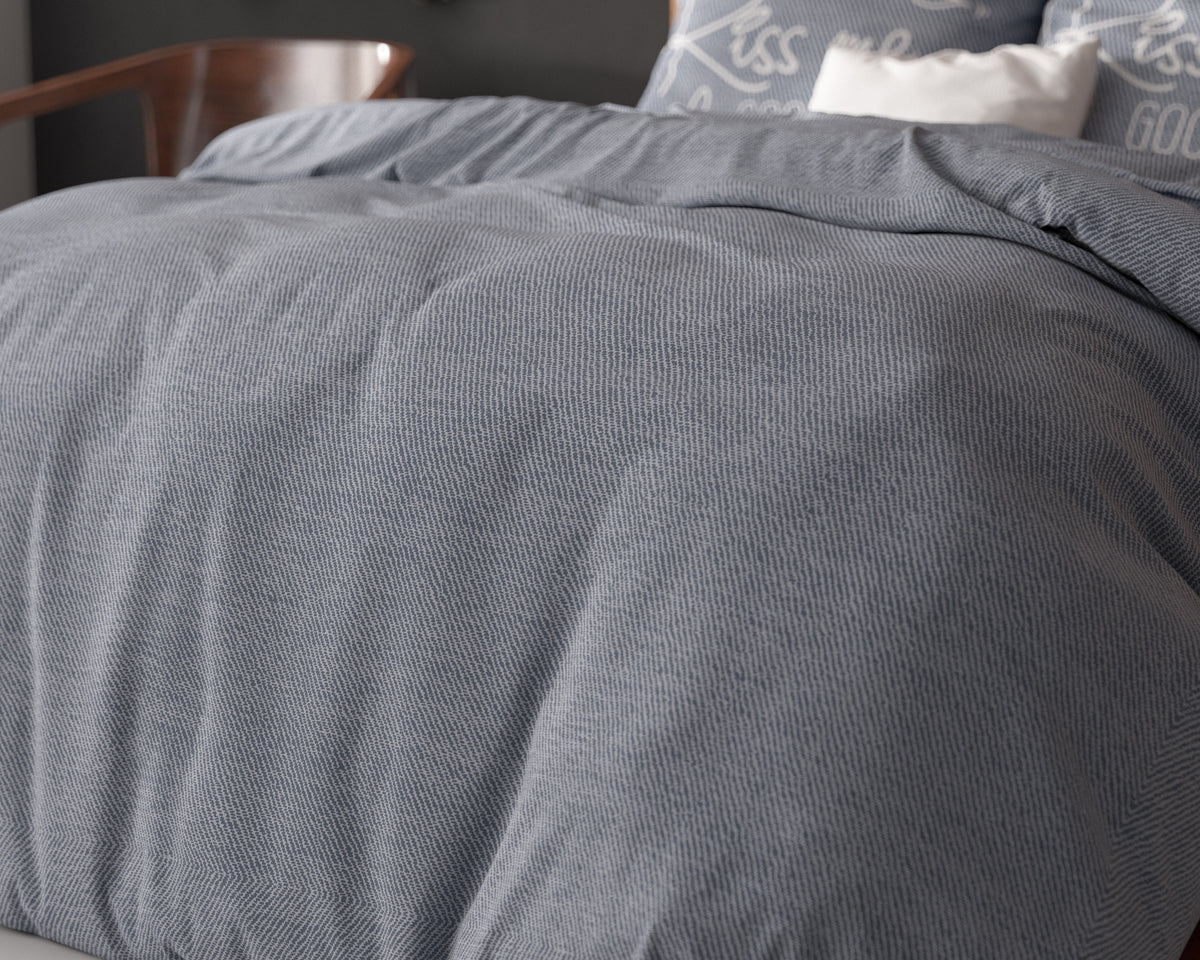 Parure de housse de couette Kiss Me bleu