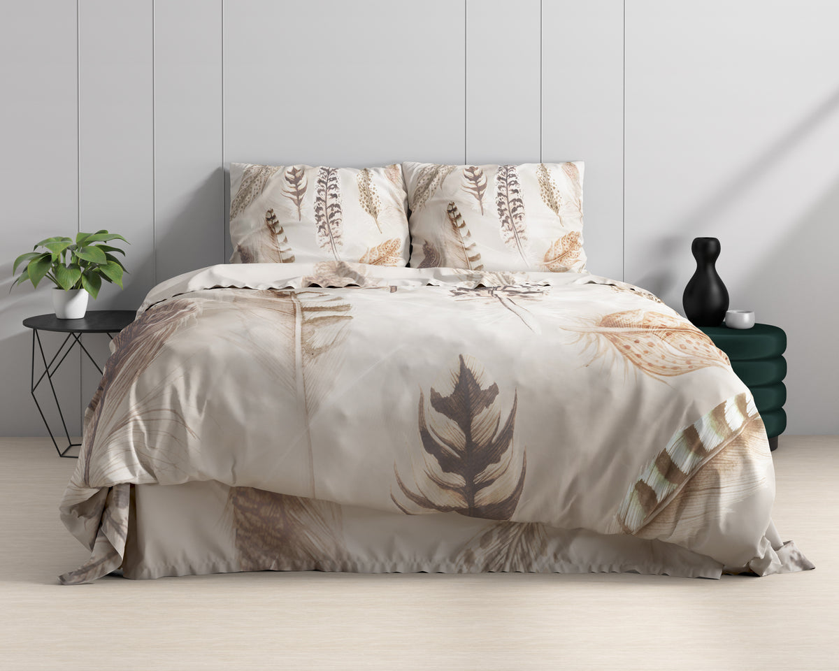 Parure de housse de couette Furtails sable