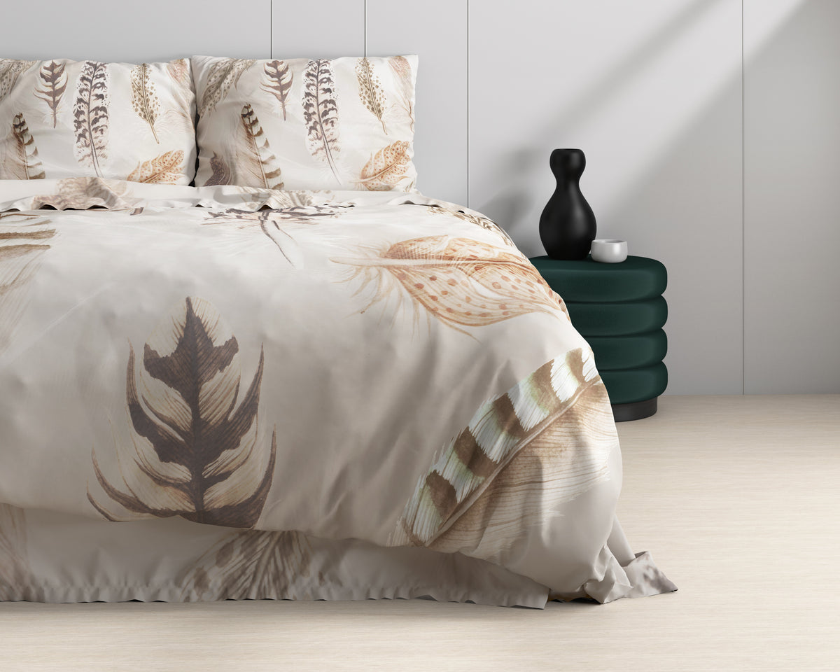 Parure de housse de couette Furtails sable