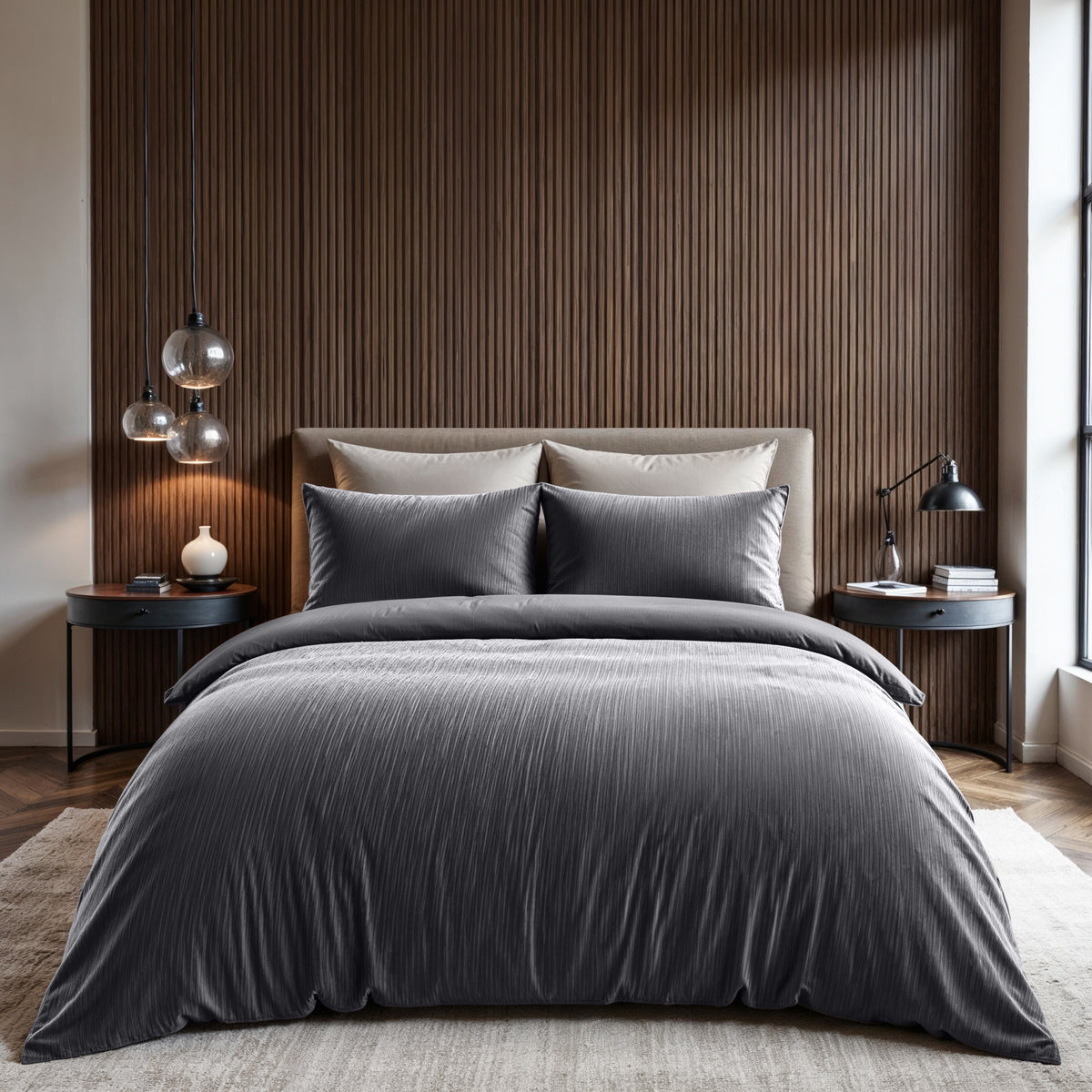 Parure de lit Velvet Cartier anthracite
