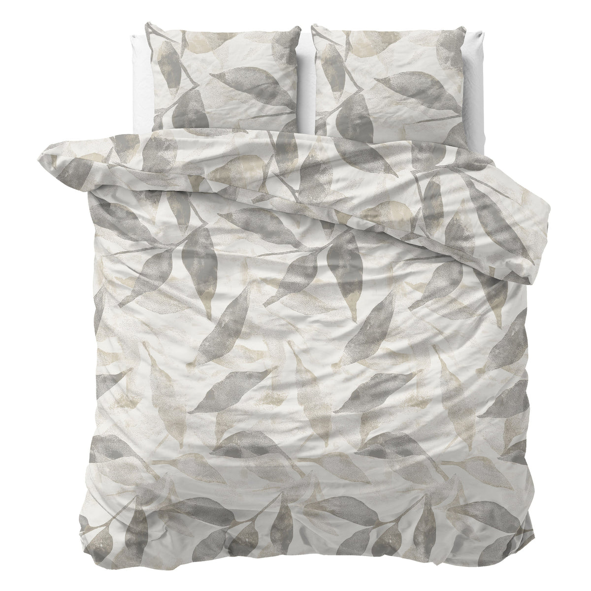 Juego de funda nórdica Foilage gris plateado
