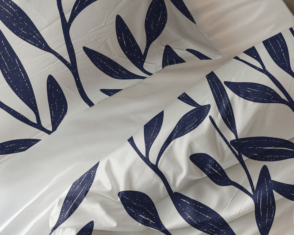 Conjunto de capa de edredão Blue Willow azul