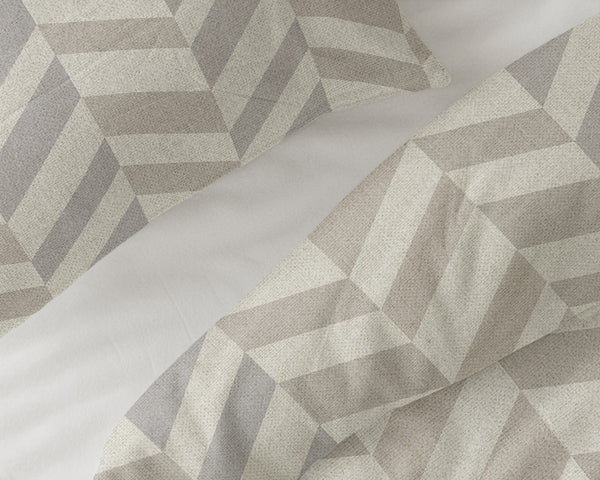 VUODEVAATTEET - Chevron Beige/hiekka Pussilakanasetti