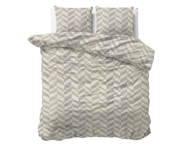 VUODEVAATTEET - Chevron Beige/hiekka Pussilakanasetti