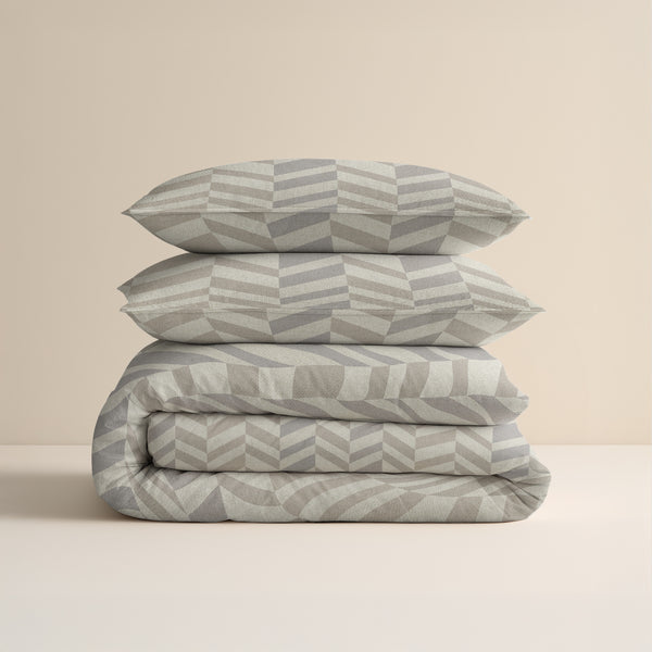 VUODEVAATTEET - Chevron Beige/hiekka Pussilakanasetti
