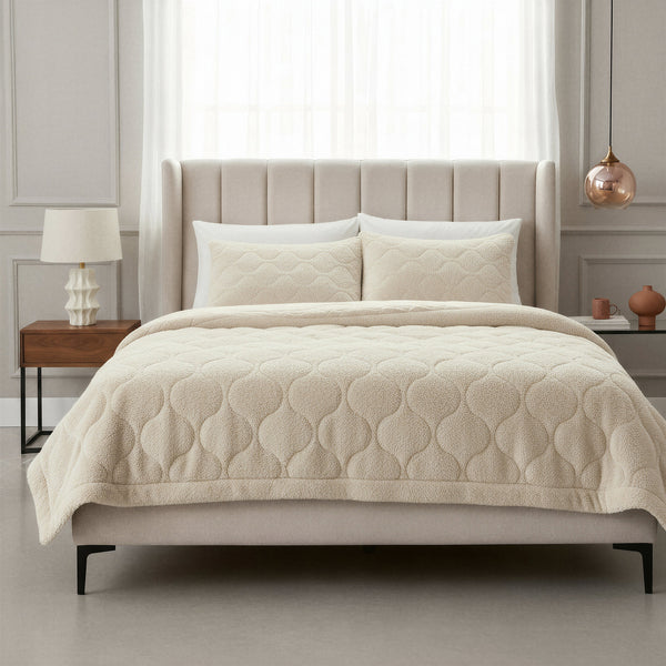 VUODEVAATTEET - Lazy peitto Teddy Beige ylellisillä tyynyliinoilla Tyynyliina