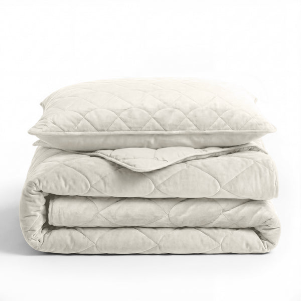 VUODEVAATTEET - Lazy peitto Velvet Beige ylellisillä tyynyliinoilla Tyynyliina