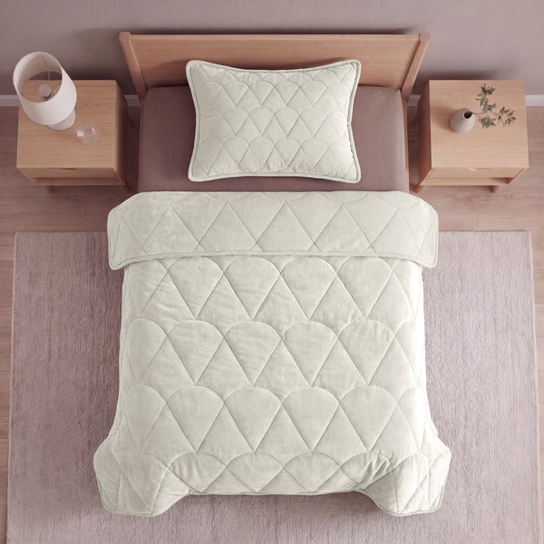VUODEVAATTEET - Lazy peitto Velvet Beige ylellisillä tyynyliinoilla Tyynyliina