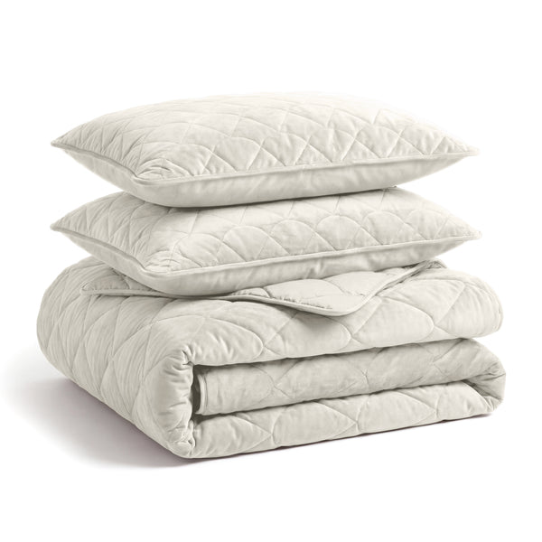 VUODEVAATTEET - Lazy peitto Velvet Beige ylellisillä tyynyliinoilla Tyynyliina
