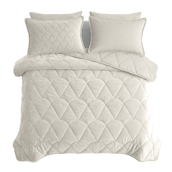 VUODEVAATTEET - Lazy peitto Velvet Beige ylellisillä tyynyliinoilla Tyynyliina
