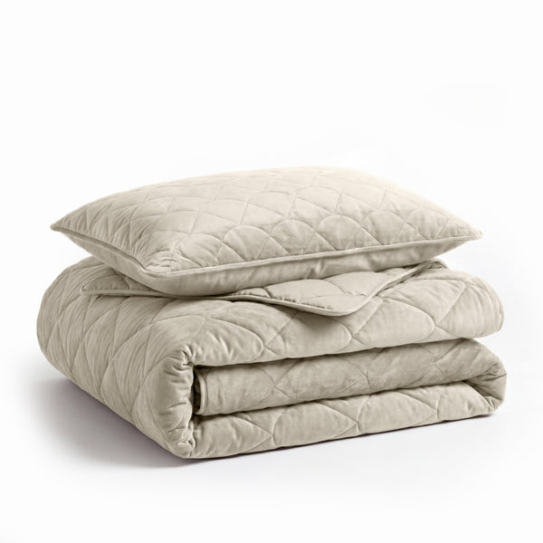 VUODEVAATTEET - Lazy peitto Velvet Taupe/Harmaa ylellisillä tyynyliinoilla Tyynyliina