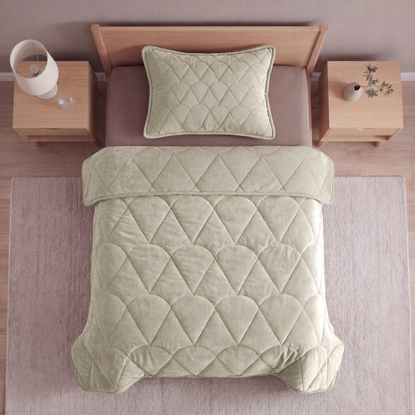 VUODEVAATTEET - Lazy peitto Velvet Taupe/Harmaa ylellisillä tyynyliinoilla Tyynyliina