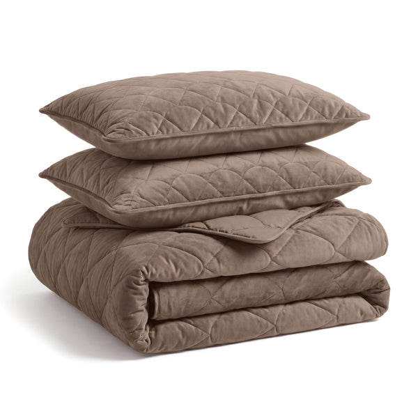 VUODEVAATTEET - Lazy peitto Velvet Taupe/Ruskea ylellisillä tyynyliinoilla Tyynyliina