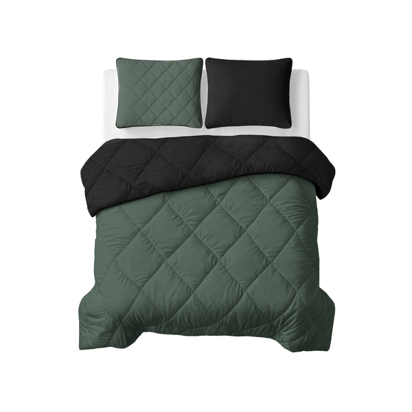 Vihreä ja Musta Peitto ja Tyynysetti 200x200