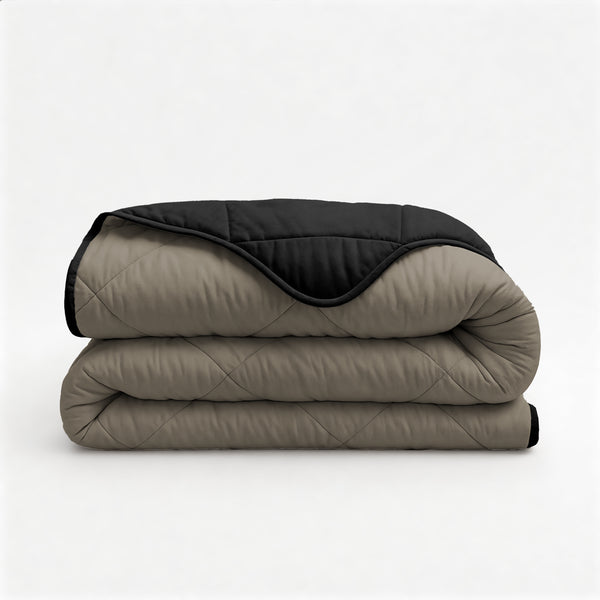 Lazy Dekbed Uni Taupe/Musta Peitto ja Tyynysetti 200x200