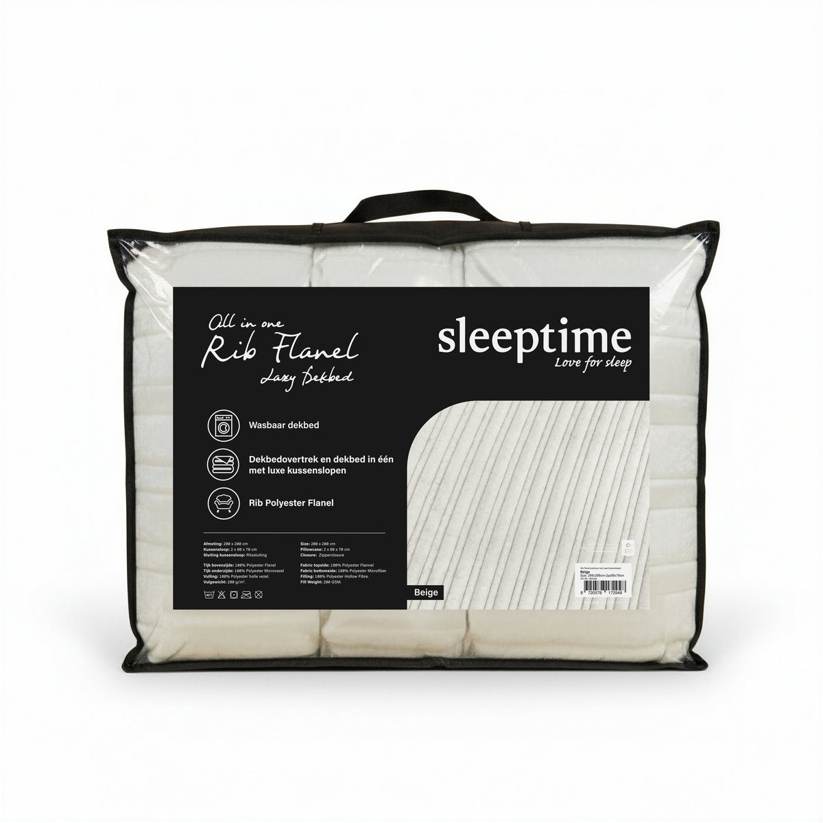 VUODEVAATTEET - Lazy peitto Rib premium Beige Tyynyliinoilla