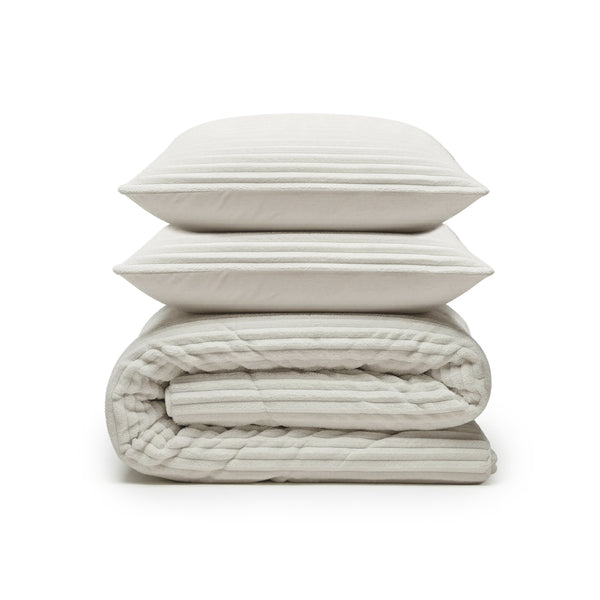 VUODEVAATTEET - Lazy peitto Rib premium Beige Tyynyliinoilla
