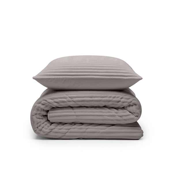 VUODEVAATTEET - Lazy peitto Rib premium Taupe/Harmaa Tyynyliinoilla