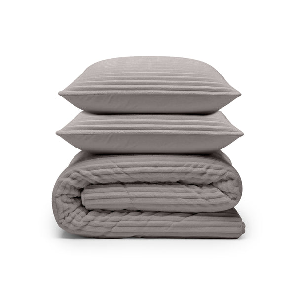 VUODEVAATTEET - Lazy peitto Rib premium Taupe/Harmaa Tyynyliinoilla