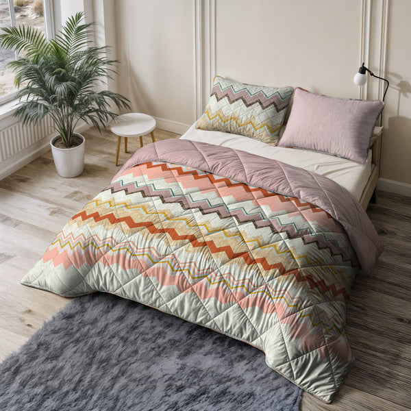 Lazy Dekbed Lizzy Beige/Roosa Peitto ja Tyynysetti 200x200