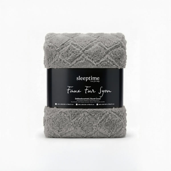 VUODEVAATTEET - Faux Fur Syon Harmaa Pussilakanasetti