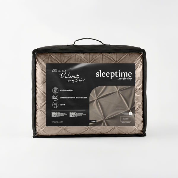 VUODEVAATTEET - Lazy Velvet Pintuck Taupe Lazy peitto