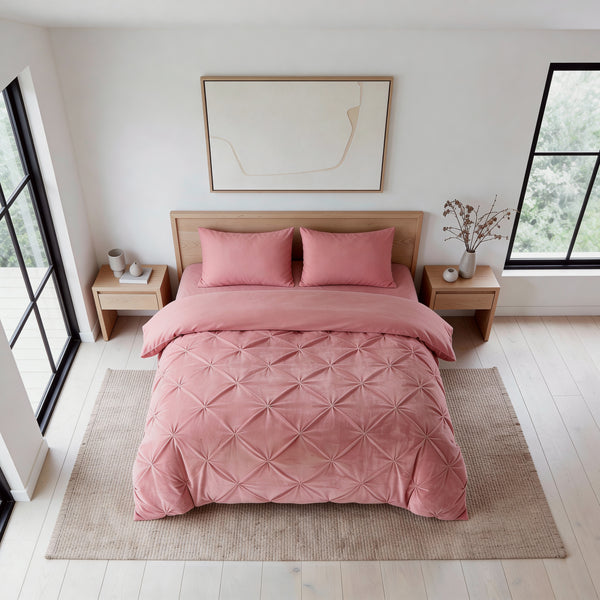 VUODEVAATTEET - Lazy Velvet Pintuck Roosa Lazy peitto